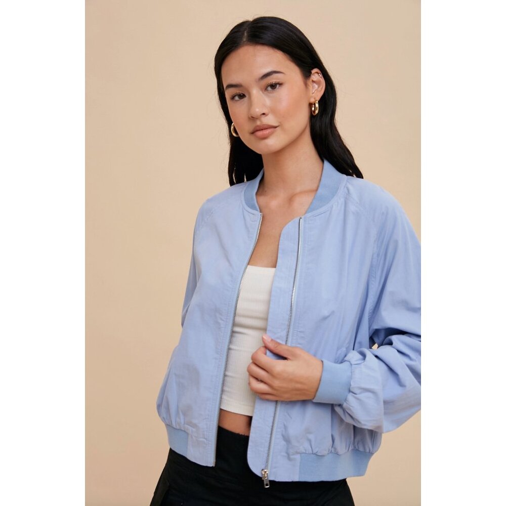 Garment Washed Bomber Jacket